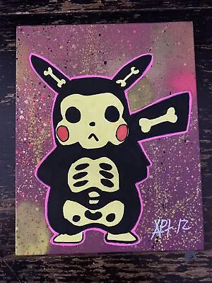 8x10 Hand Painted (Pikachu / Pokémon / Halloween) Black Light - Pop Art • $9.99