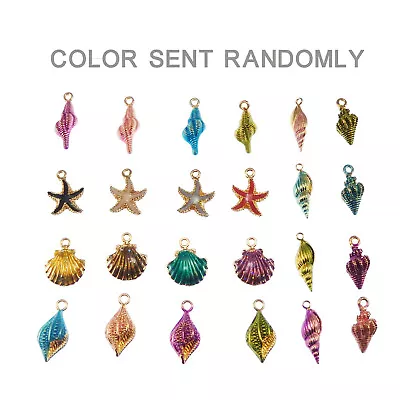 20 Mix Alloy Enamel Shell Conch Charm Starfish Pendant Nautical Jewellery Making • £5.12