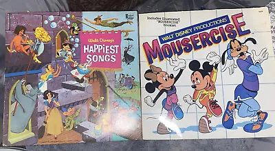 Vintage Walt Disney’s Vinyl Records  ( Walt Disney’s Happiest Songs & Mousercise • $35