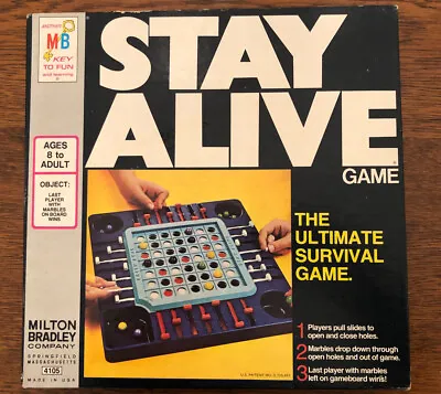 $24 • Buy Vintage 1971 STAY ALIVE Marble Game 4105 Milton Bradley Original Box--see Descr