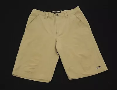 Oakley Golf Khaki Brown Nylon Blend Flat Tour Golf Shorts Mens 33 • $9.99