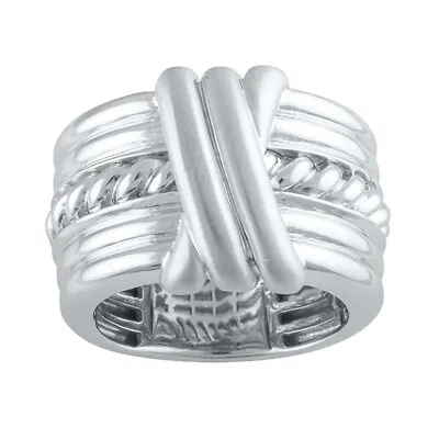 Judith Ripka Sterling Silver Love Knot Wide Band Ring For Women • $66.49