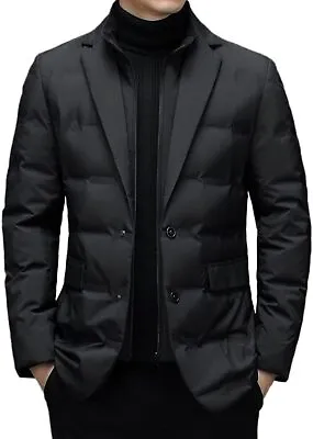 Men Winter Fake Two Suit Style Down Jacket Casual Warm Coat Stand Collar • $84.62