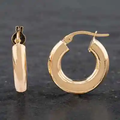 Second Hand 9ct Yellow Gold Plain Huggie Hoop Earrings 39011900 • £140