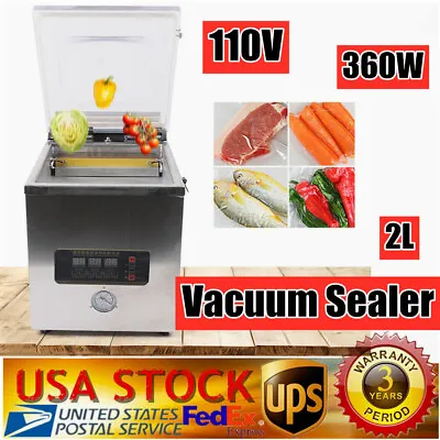 $296.40 • Buy 360W Vacuum Machine Chamber Packing Sealer Equipment Food Packaging Sealing 2L