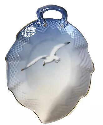 Vintage B & G Bing And Grondahl Copenhagen Porcelain Seagull Leaf Dish W Handle • $23.40