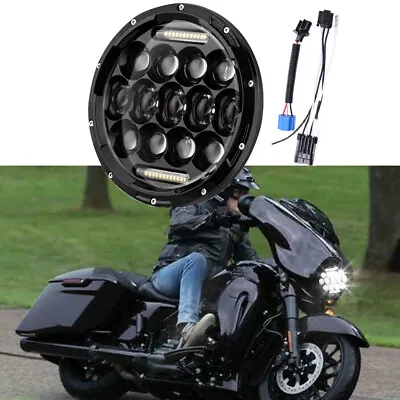 7  Motorcycle LED Headlight For Harley Davidson Street Glide Road King Special • £41.79