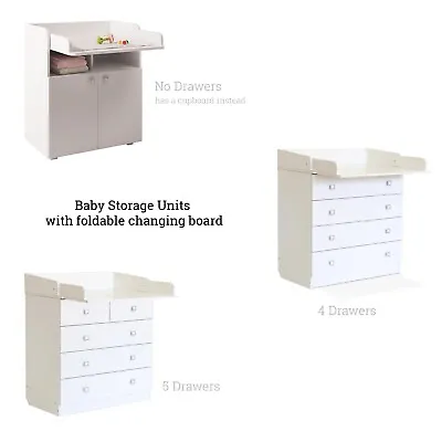 Baby Storage Unit / Chest With Built In Changing Unit With Or Without Drawers • £134.99