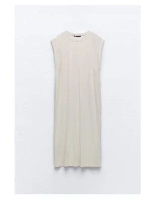 $5.90 • Buy BNWT Women's Zara Ribbed Midi Dress Size Medium $35.90 In Sand