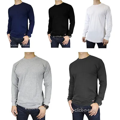 Mens Cotton THERMAL TOP Crew Neck Long Sleeve Shirts Underwear Waffle Color • $14.50