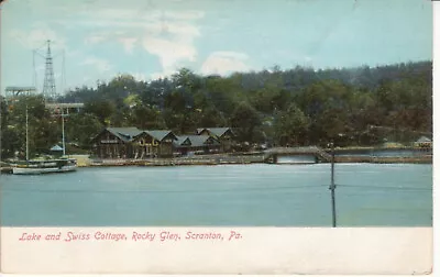 Moosic Pa Pennsylvania - Rocky Glen Park Swiss Chalet #3 -  Postcard - Ca 1905 • $13.95