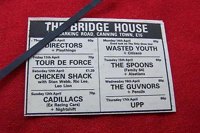 Wasted Youth 1980 Original Vintage Gig Advert The Bridge House London • £5.99