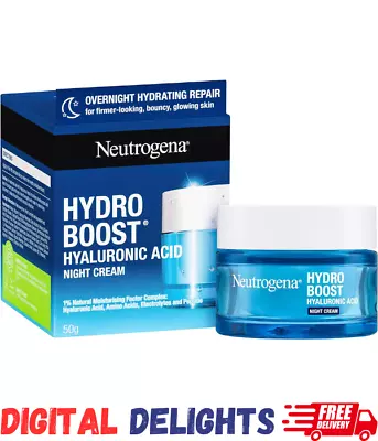 Hydro Boost Hyaluronic Acid Night Cream-50 G White Free & Fast Delivery Au • $23.49