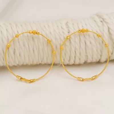 22k Yellow Gold Baby Kada Bangle Best For Your Child Or Baby  Handmade Jewelry • $1071