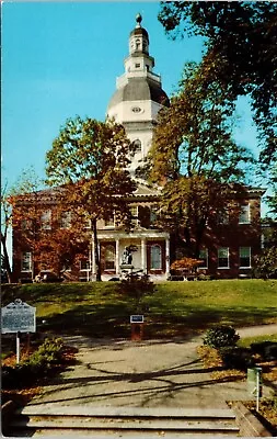 Colonial State House Annapolis Maryland Historic Streetview Chrome Postcard • $2.75