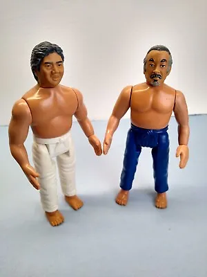 Vintage Remco Karate Kid Mr. Miyagi & Sato 1986 Action Figure Lot Cobra Kai READ • $29.99