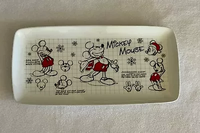 Disney Mickey Mouse Sketchbook Christmas Rectangle Platter Plate Serving Tray • $19.99