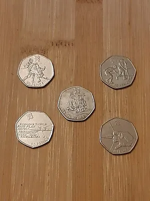 5x 2011 Olympic 50p Coins 2012 London OlympicsArcheryRowingHockey L113 • £8.80