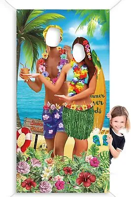 £10.55 • Buy Hawaiian Aloha Party Decorations Luau Couple Photo Prop Giant Fabric Hawaiian L