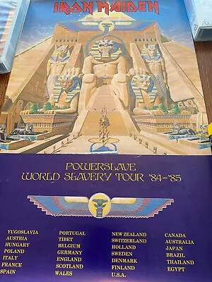 Iron Maiden Official 1984 Powerslave World Slavery Tour Derek Riggs Promo Poster • $60