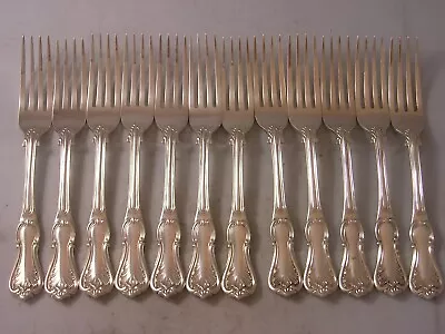 GA CHAWNER 1847 Silver Set 12 Dinner Forks Unknown Pattern 1246 Grams Crested • £995