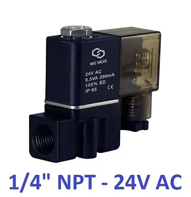$15.99 • Buy 1/4  Fast Closing Air Water Zero Differential Electric Solenoid Valve 24V AC
