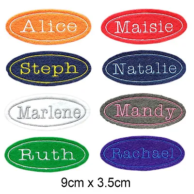 £3.50 • Buy Embroidered Personalised Name Tag Patch LARGE Iron On/sew On Approx 9cm X 3.5cm 