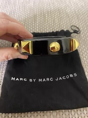 Marc By Marc Jacobs Black Gold Resin Bangle With Pouch Christmas Gift 🎁 • £20