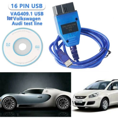 $12.99 • Buy VAG-COM 409.1 Interface Test Line For VW For Audi OBD2 KKL CH340 AUB Cable
