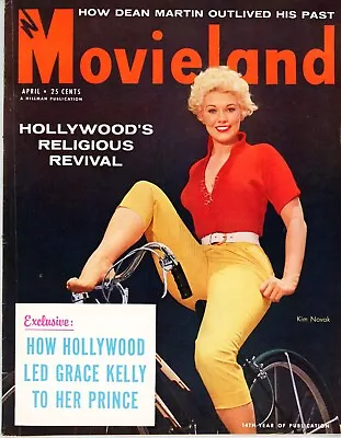 Movieland Magazine 1956 Kim Novak Jayne Mansfield Grace Kelly More RARE! XF Cond • $45