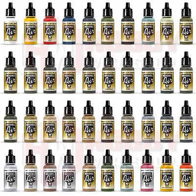 Vallejo Model Air War Paints Acrylic Airbrush Colours Full Set Spray 17ml Bottle • £3.99