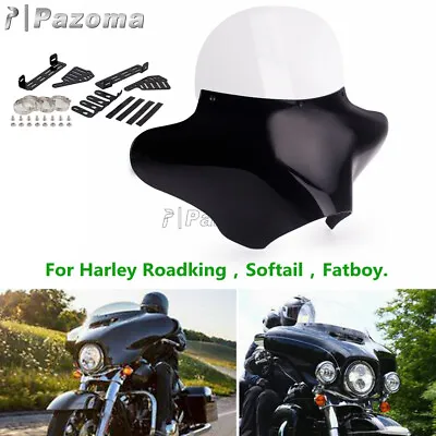 For Harley Road King FLSTF Fatboy Softail Outer Batwing Fairing & Windshield Kit • $419.48