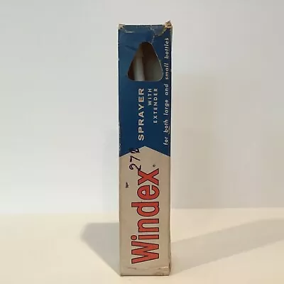 Vintage 1950 WINDEX SPRAYER W/ EXTENDER Original Sealed Box * Blue Aluminum Cap • $12