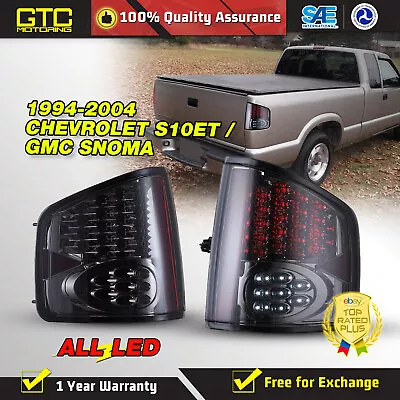 LED Tail Lights For 1994-2004 Chevy S-10 Chrome Smoke Rear Lamps Pair • $83.99