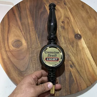 Miller Genuine Draft Light Beer Tap Handle 12  Tall Black Three Sided • $9