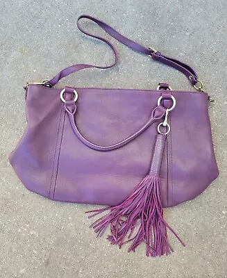 G.I.L.I. Got It Love It Leather Large Tote Bag Purse Purple Plum • $35