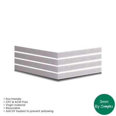 3MM White Foam Board A4 A3 A2 A1  15 Sheets Per Pack • £9.99