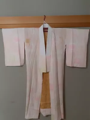 Soft Pastel Japanese Silk Nagajuban - Unused Beautiful Sakura Pattern Sized • $48