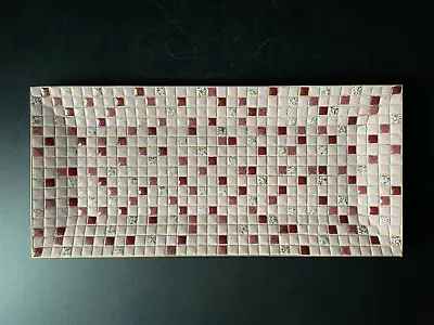 Vintage Mosaic Ceramic Tile Trivet Tray Pink Gold 60s MID Century Modern Art MCM • $38.99