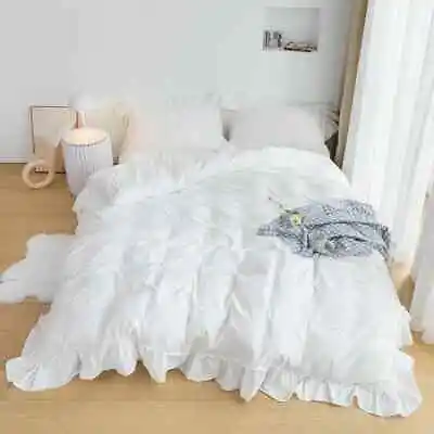 Princess Style Ruffle Bedding Set For Lace Duvet Cover Bed Sheet With Pillowcase • £142.02