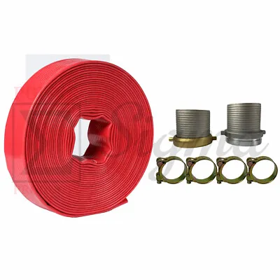 6  IN X 100' Feet 6 Bar Garden PVC Lay Flat Discharge Pump Hose Pin Lug Coupling • $299.99