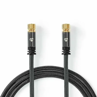 2m Braided F Type Screw Male To Male SAT SKY COAX Antenna Cable FULLY SHIELDED • £13.52