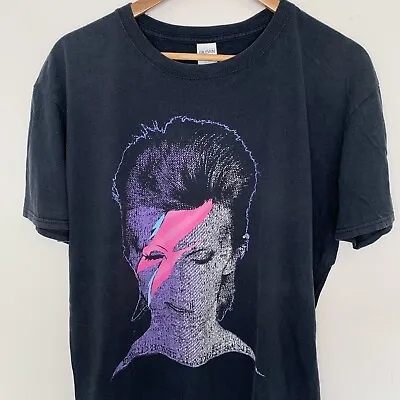 David Bowie T-Shirt Ziggy Stardust Album Music Tee Size XL 2012 Black • $39