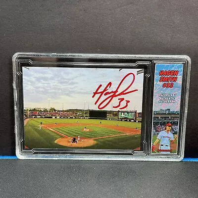 Hagen Smith #33 Arkansas Razorbacks Baseball Authentic Signed Card RazorSlabs  • $45
