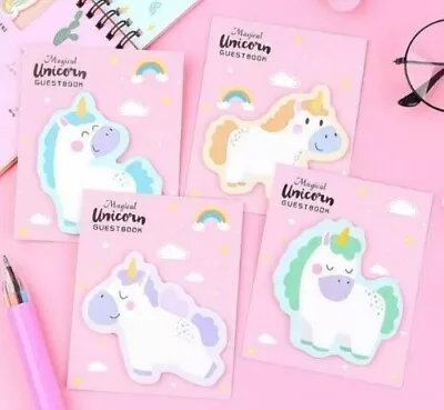 Unicorn Sticky Note Memo Pad 30 Sheets - Cute Pastel Stationery • $3.50