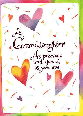 Happy Birthday Precious Granddaughter Special Heart Hearts Greeting Card • $4.99