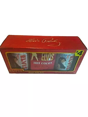 Elvis Presley 2 Coffee Mug Gift Set W/ Hot Cocoa Official Elvis Product 2010 • $9.99