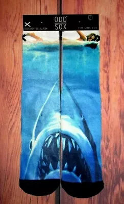 Mens Odd Sox Jaws Shark Crew Socks (fit Size 6-13) • $12.90