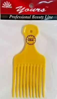 $6.49 • Buy YOURS MADE IN THE USA Yellow 12 Pcs Afro Pik Pick Professional Hair Comb Pocket
