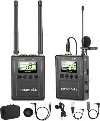 Professional UHF Wireless Microphone Lavalier Lapel System For Video Interview • £79.99